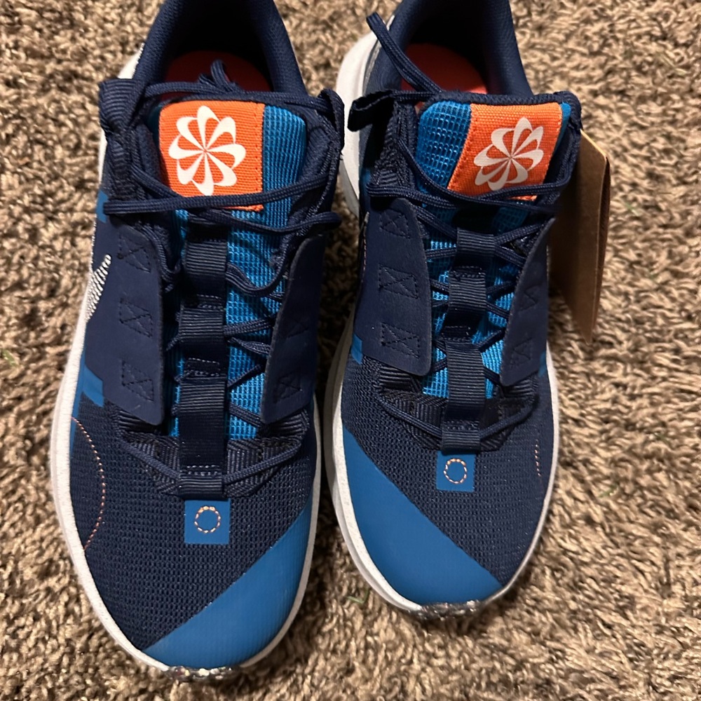 Nike Kids Crater Impact GS Sneaker - Navy Blue/Light Blue - Picture 2 of 5